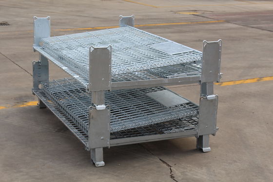 Logistiek Zink Met een laag bedekte 1000kg 50*100mm Draad Mesh Box Pallet