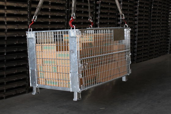 Logistiek Zink Met een laag bedekte 1000kg 50*100mm Draad Mesh Box Pallet