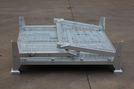 Opvouwbare Elektrozink Geplateerde 50x50 Mesh Metal Storage Cage