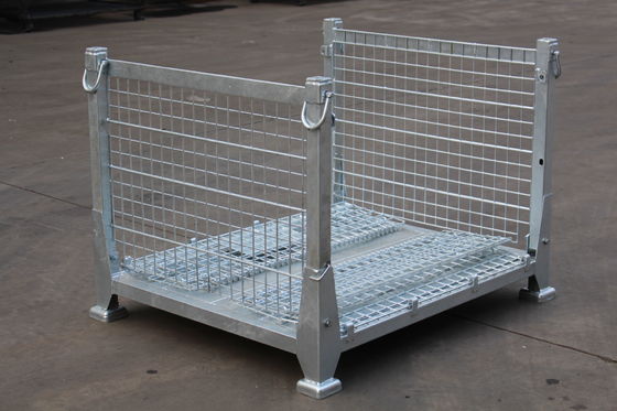 Opvouwbare Elektrozink Geplateerde 50x50 Mesh Metal Storage Cage